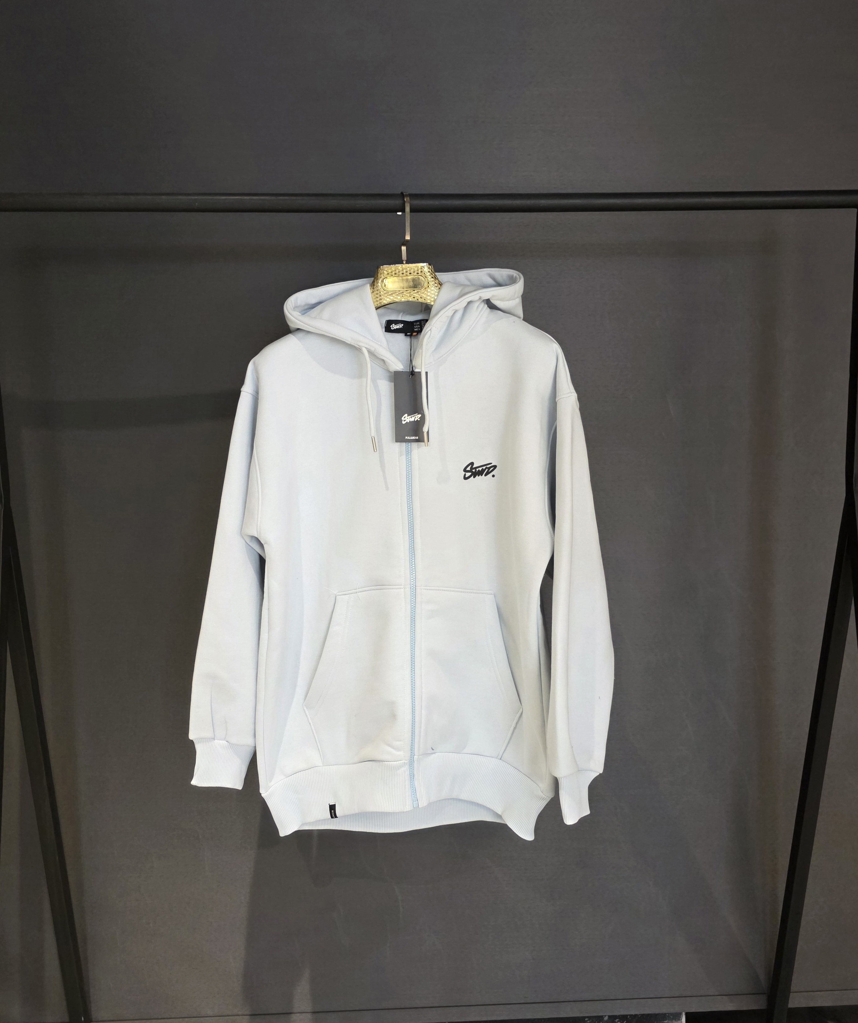 سویشرت تمام زیپ سوییپ رنگ ابی اسمانی