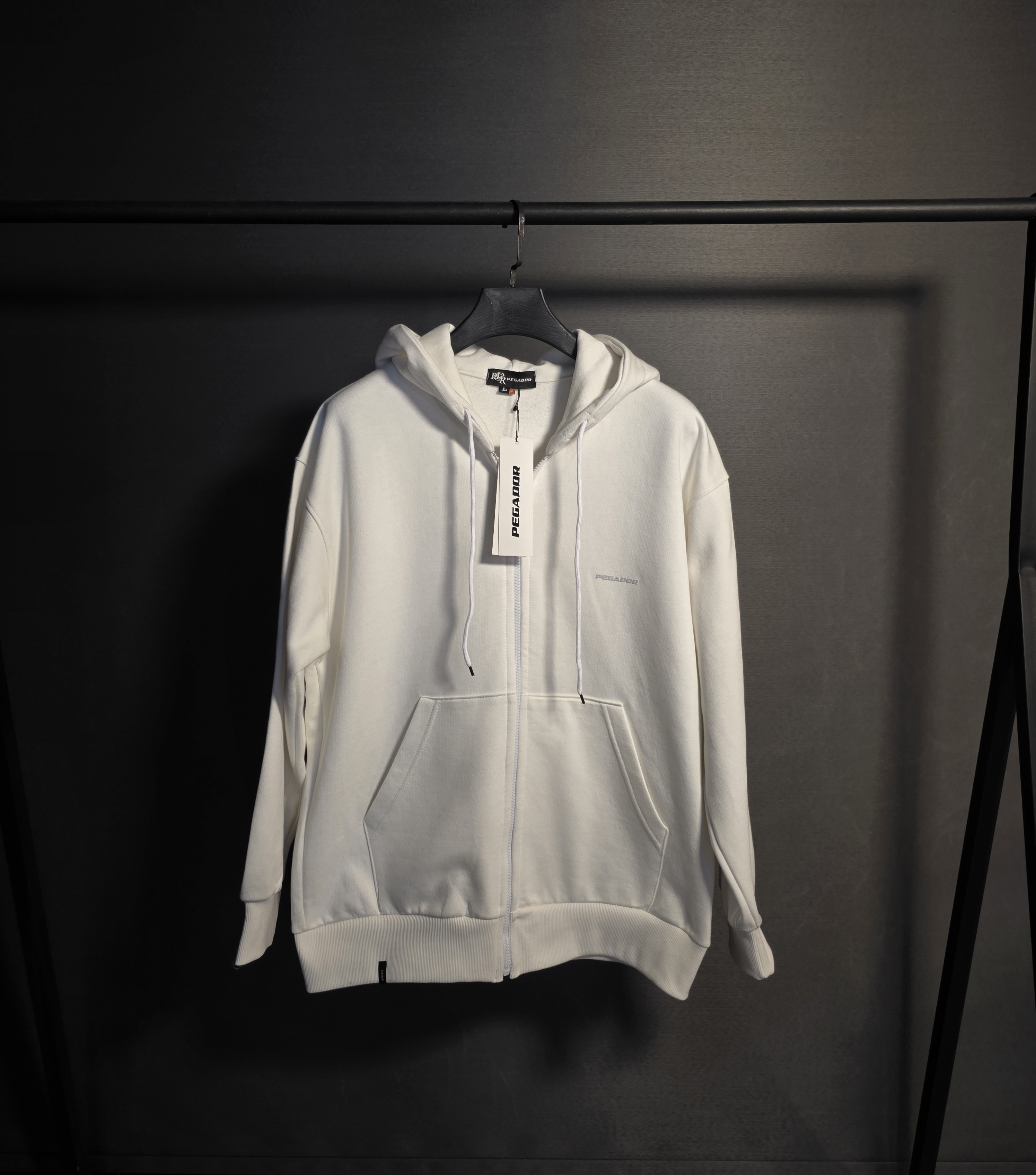 سویشرت تمام زیپ مارک پگادور رنگ سفید