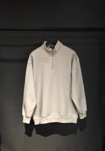 دورس نیم زیپ بیسیک مردانه رنگ :کرم